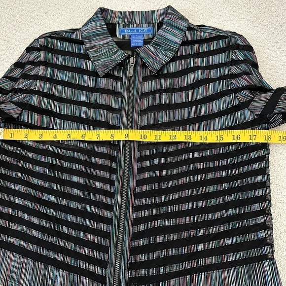 Blu Ice Zippered Long Sleeved Leather Jacket, size L - Picture 9 of 12